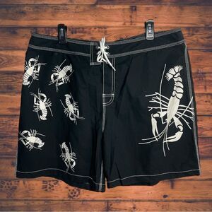 5 for $25🔥Polo by Ralph‎ Lauren Lobster Print Black Swim Trunk Shorts Size 38